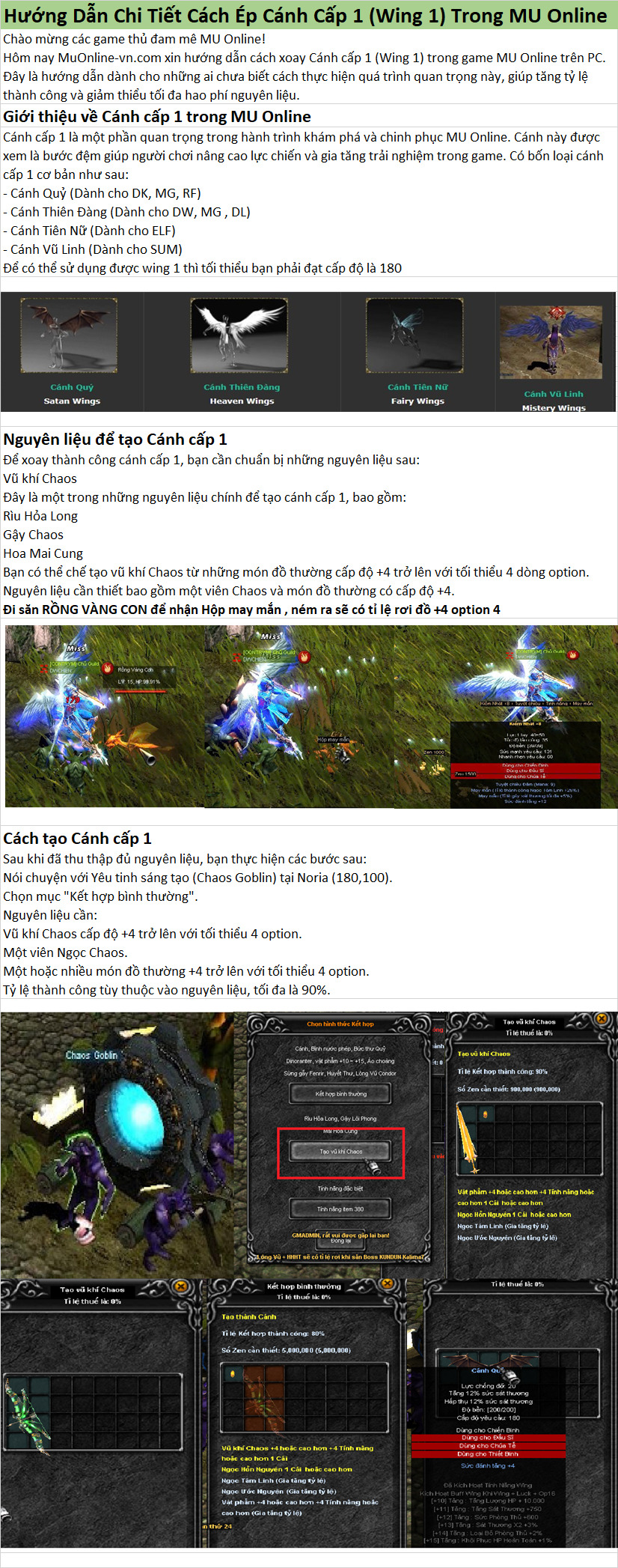 Hướng dẫn ép cánh cấp 1